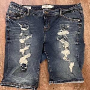 Torrid Boyfriend Bermuda Shorts Distressed